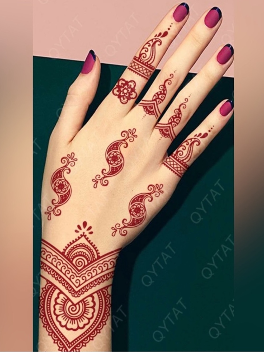 Temporary Henna Tattoo Stickers - Red